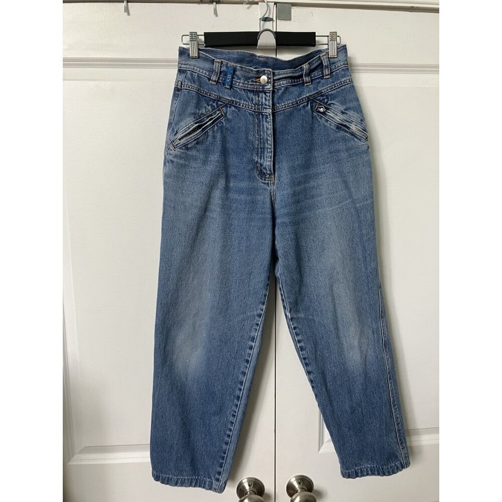 Vintage Together Jeans Womens 80s 90s High Rise Zip Pocket Straight Tapered Leg